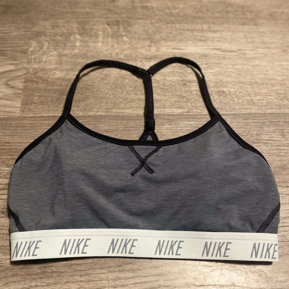 Nike Charcoal and Black Sports Bra medium